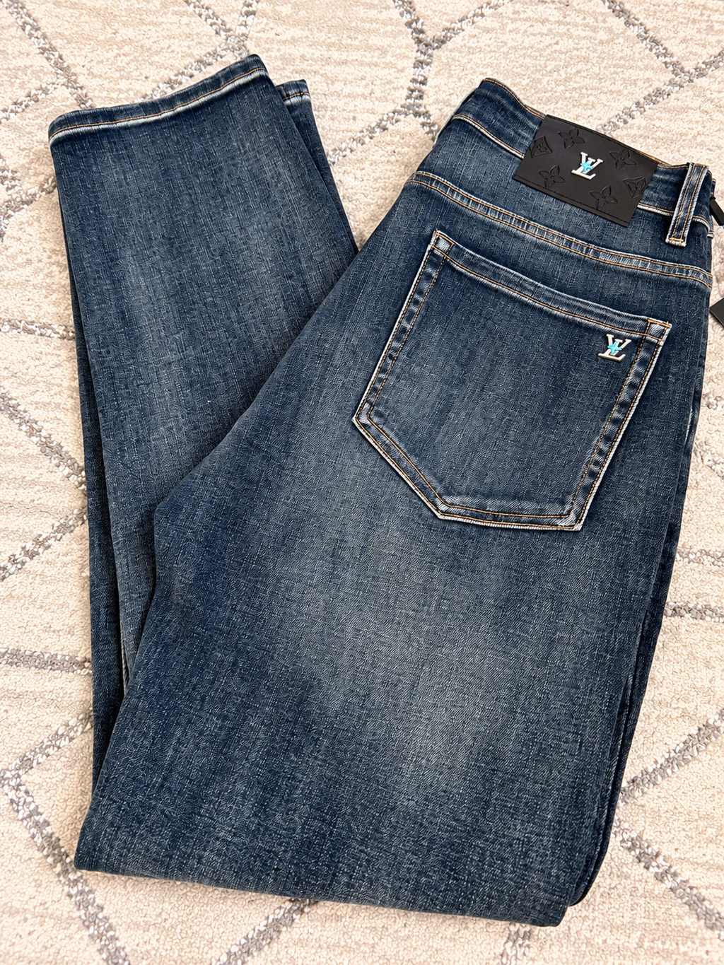 Men’s Premium Washed Denim Jeans – Dark Blue