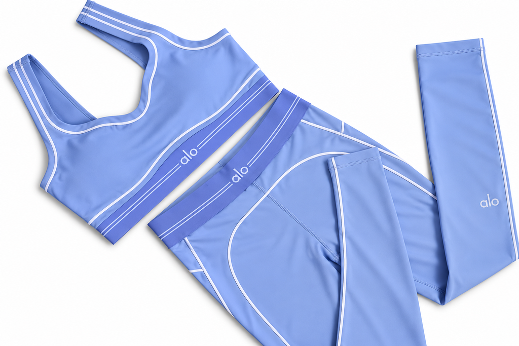Women’s Light Blue 2-Piece Workout Set – Top & Leggings
